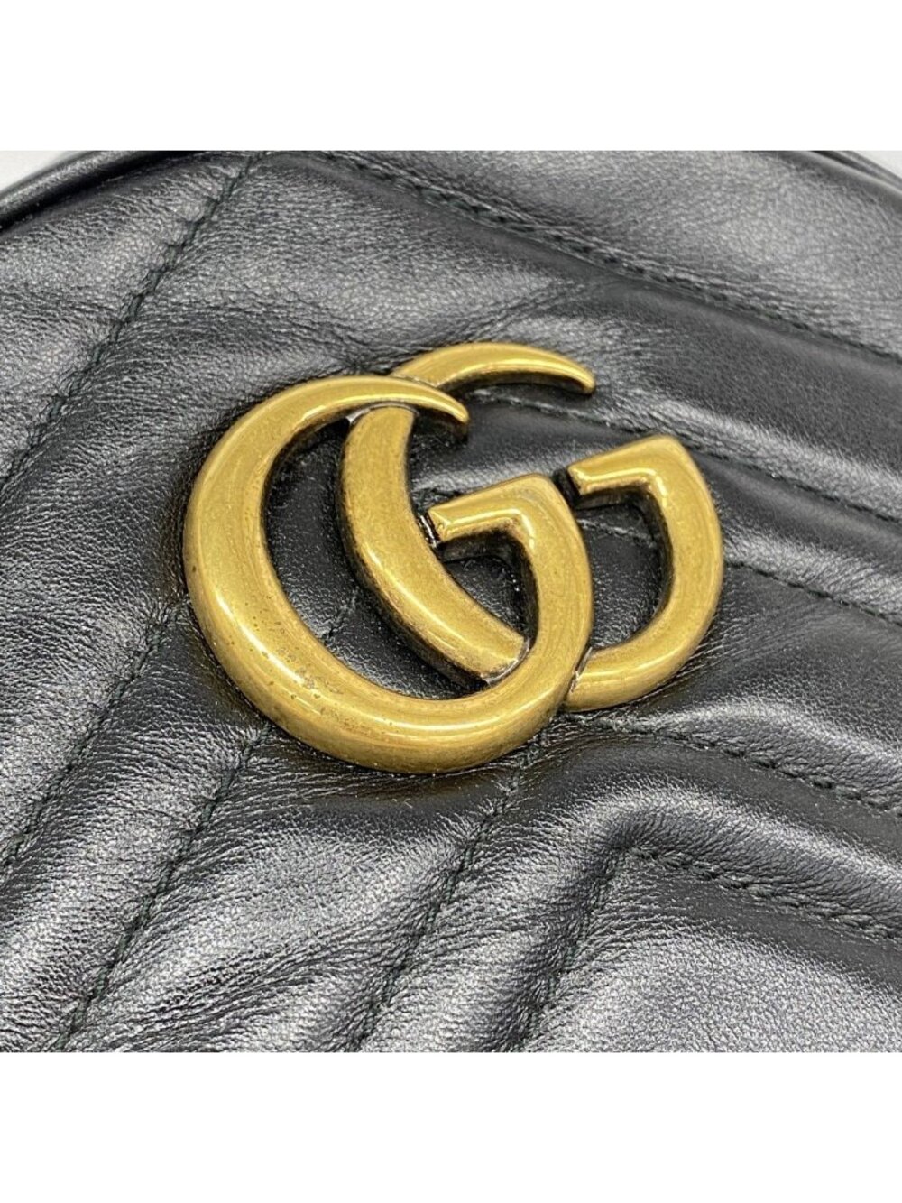 Gucci Backpack GG Marmont Leather Black Gold - Picture 7 of 10